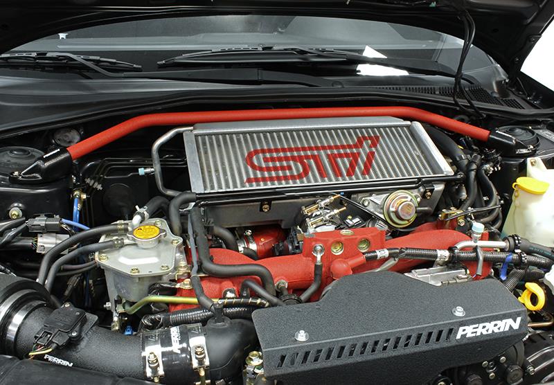 Subaru Impreza Strut Brace - Front - Perrin Performance - Red - `08-`14